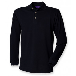 Henbury Long Sleeve Cotton Piqué Polo Shirt
