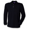 Henbury Long Sleeve Cotton Piqué Polo Shirt