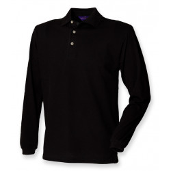 Henbury Long Sleeve Cotton Piqué Polo Shirt